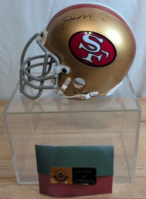 Joe Montana Signed San Francisco 49ers Mini Helmet Autograph With Upper Deck COA