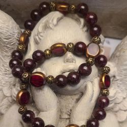 Garnet Bracelet Set (