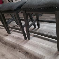 3 DARK GREY CUSHIONED BAR STOOLS SET $100... OBO ..