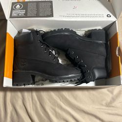 6 In Waterproof Boot Black Nubuck Timberlands