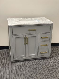 36” Bathroom Vanity In Grey 