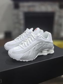 Nike Shox R4 White Metallic Silver Women's