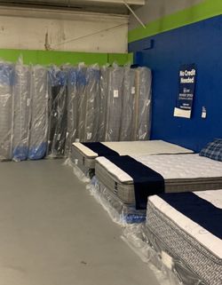 Queen mattress plus box springs starting at $150, KINGS start at 275, 50-80% off retail store price