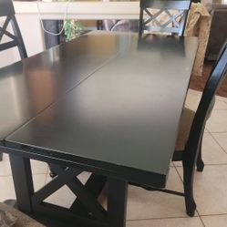 Black Gorgeous DINING TABLE SET with 4 CHAIRS