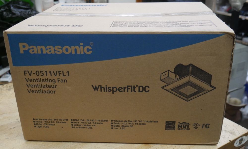 Panasonic FV-0511VFL1 WhisperFit DC Retrofit Ventilation Fan with Light NEW
