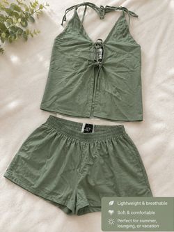 Sage Green 2-Piece Summer Set – Size Medium