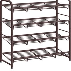 Shoe Rack, 4 Tier Metal (Storage Shelf,) Adjustable