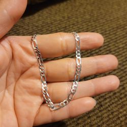 Italy 925 Solid Sterling Silver Figaro Link Bracelet for Men Women 7"