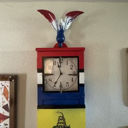Handmade and painted man cave clock