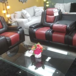 LEATHER RECLINING SOFA AND LOVESEAT BRAND NEW 