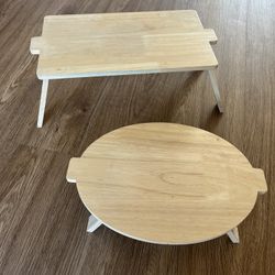 Set Of 2 Wood Display Stands