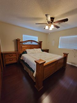 Solid Wood King Bedroom Set - Felt-Lined Drawers (3-Piece)