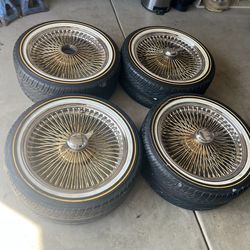 18” Gold Spokes & tires