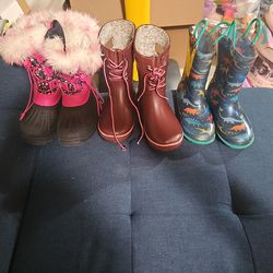 Kids Rain Boots & Snow Boots – Youth Size 3 (Bundle Deal)