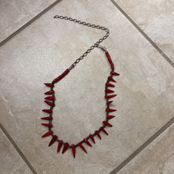 Necklace Coral and Silver