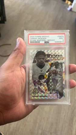 2020 Panini Mosaic Lamar Jackson Stare Masters PSA 9