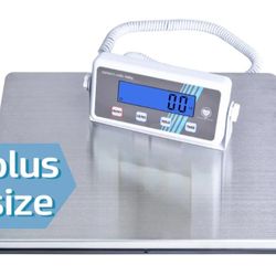 Extra Wide Digital Body Weight Scale - 440 lb/200 kg Capacity, High Accuracy, Heavy Duty Portable Scale, Easy to Read, Power & Batteries 