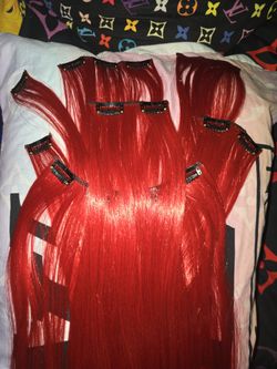 Clip In Red Human Hair Extensions 