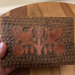  Vintage Hand Carved Wood Dives Trinket/Jewelry Box , made in Poland 5”x3.5”