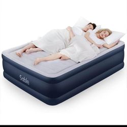 Sable - Air Mattress Queen Size Airbed, Sable Inflatable Blow up Bed with Built-in Electric Pump