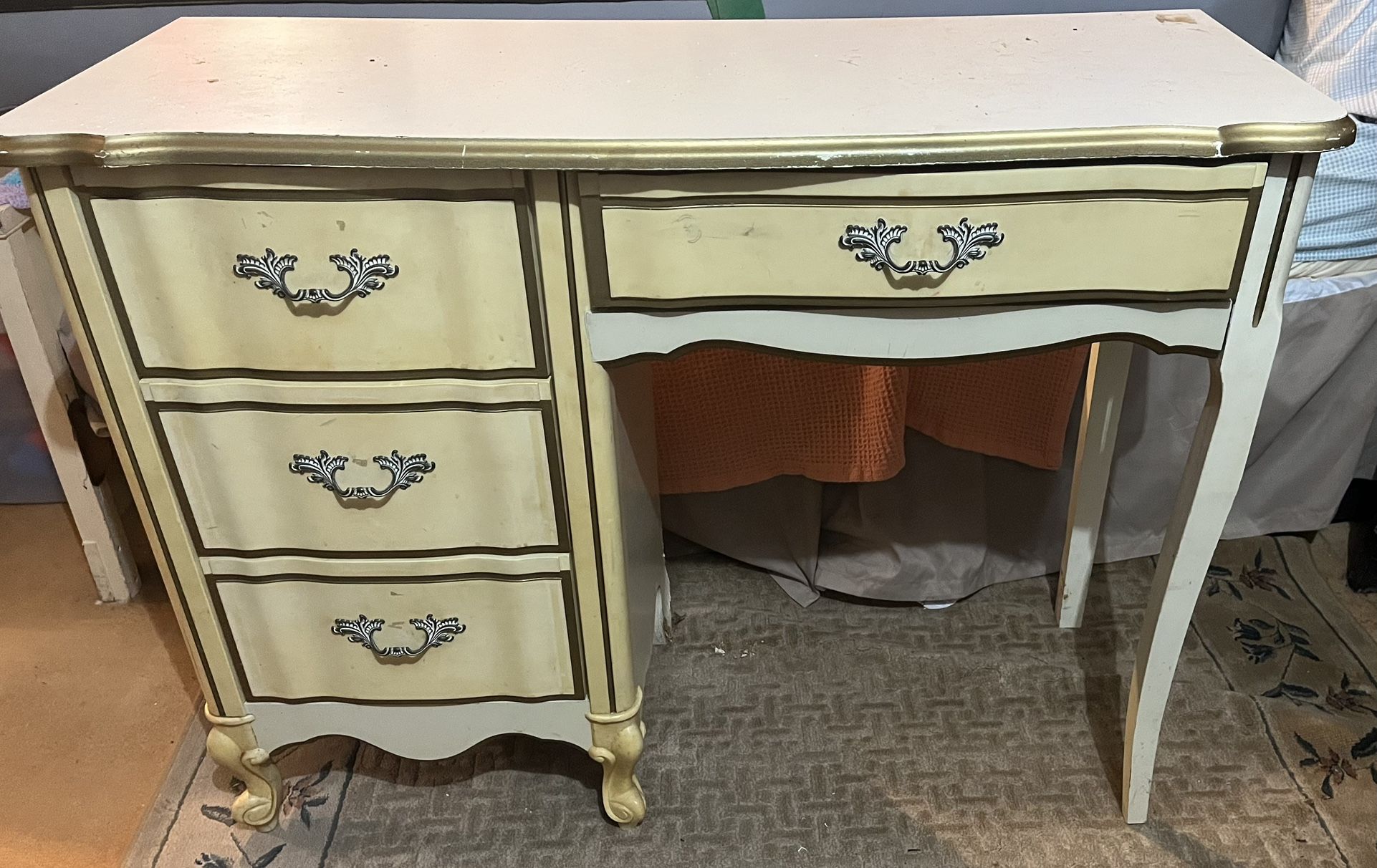 Antique Desk With Chair
