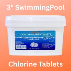 3 Inch Chlorine Tablets Swimming Pool Chlorinating Tablets, 22 lbs