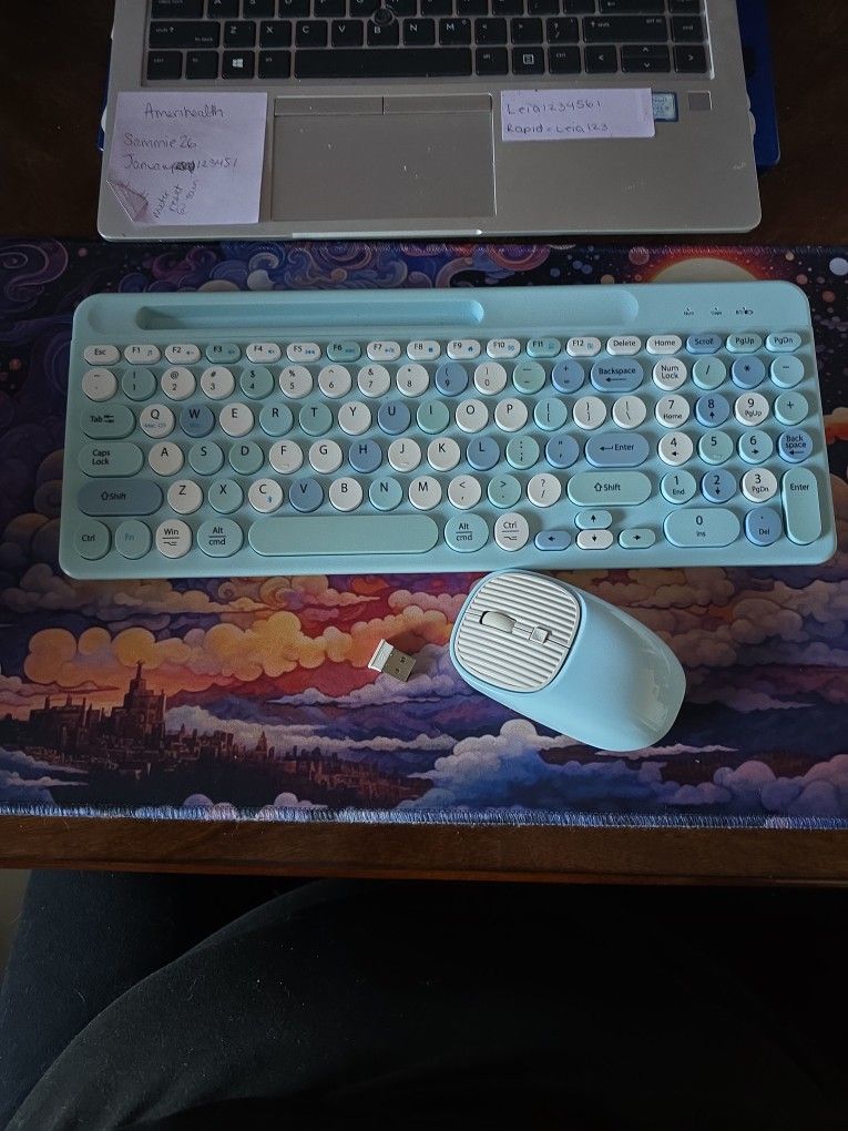 Blue Keyboard And Mouse
