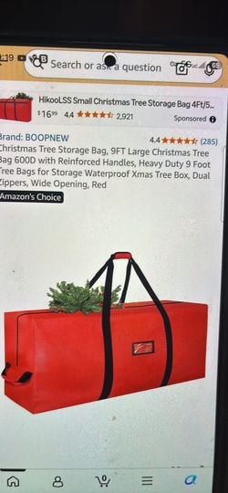 Zobet tree storage bag holds 9ft trees red bag