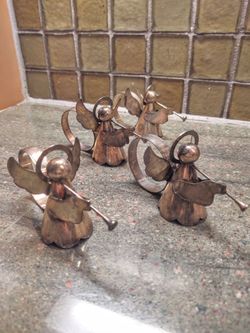 Vintage Metal Angel Napkin Rings