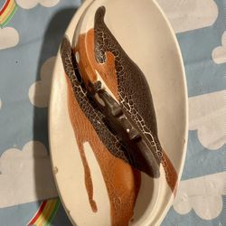 Vintage HAEGER #2105 Earth Wrap Ashtray Lava Crackle Drip MCM Abstract Pottery