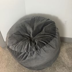 Adult Memory Foam Bean Bag Chair – Grey | Soft Velvet Cover