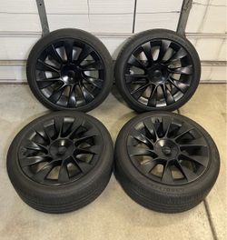 Tesla Model Y 20” Induction Original Wheels Rims Goodyear Eagle F1 255/40R20 Tires Fits 2020 to 2026 Juniper RWD Long Range AWD Performance