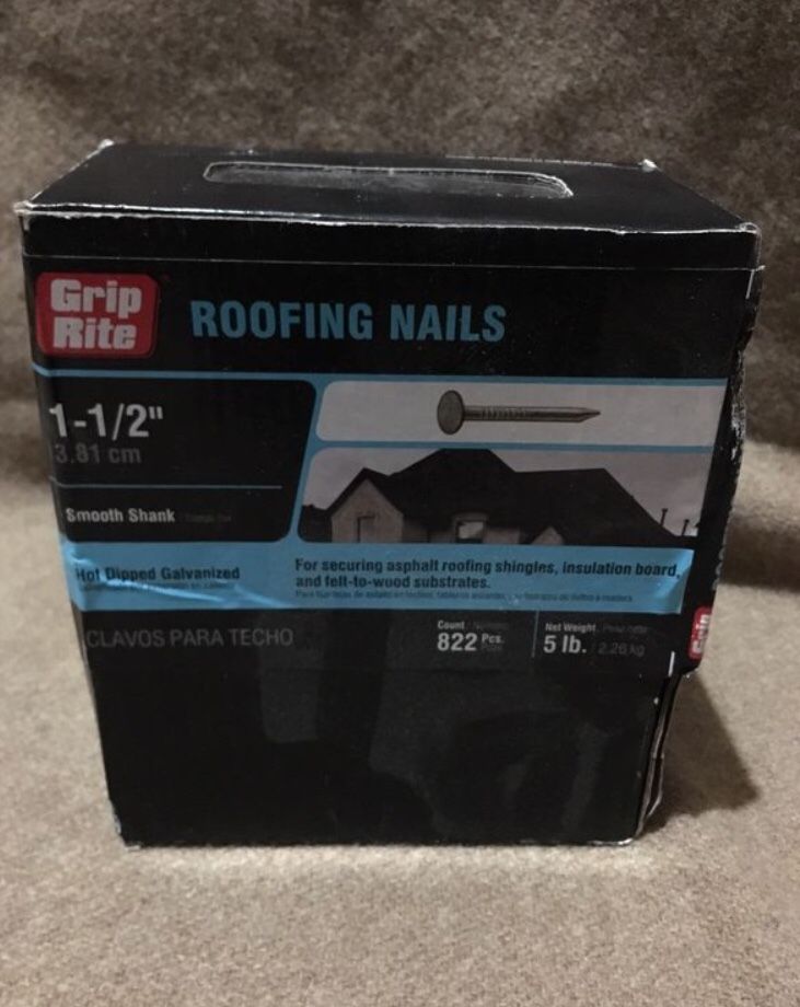 Grip rite roofing nails 1-1/2” 5lb