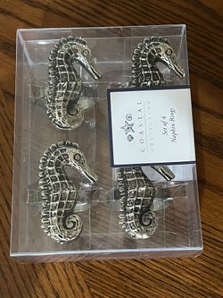 Coastal Seahorse Napkin Rings New