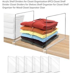 Acrylic Shelf Dividers for Closet Organization 6PCS Closet Shelf Divider Closet Dividers for Shelves Shelf Organizer for Closet Shelf Organizer for Wo