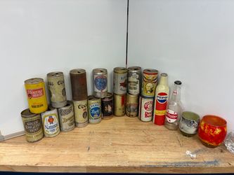 Vintage Beer Soda Can and Bottle Collection