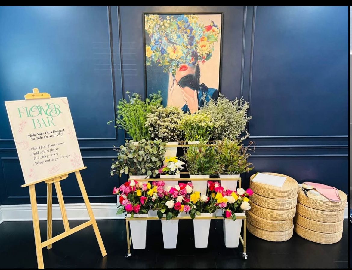 Wedding Flower Cart with Custom Sign