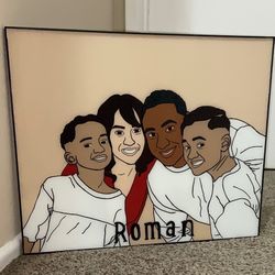 Glass Paintings Family, Friends, Pets, Anime & Cartoon Portraits Available LOCATED IN COVINA 