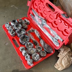 26pcs 1” And 3/4” Drive Jumbo Impact Sockets Set With Ratchet  Wrenches Reducer 21mm To 65mm