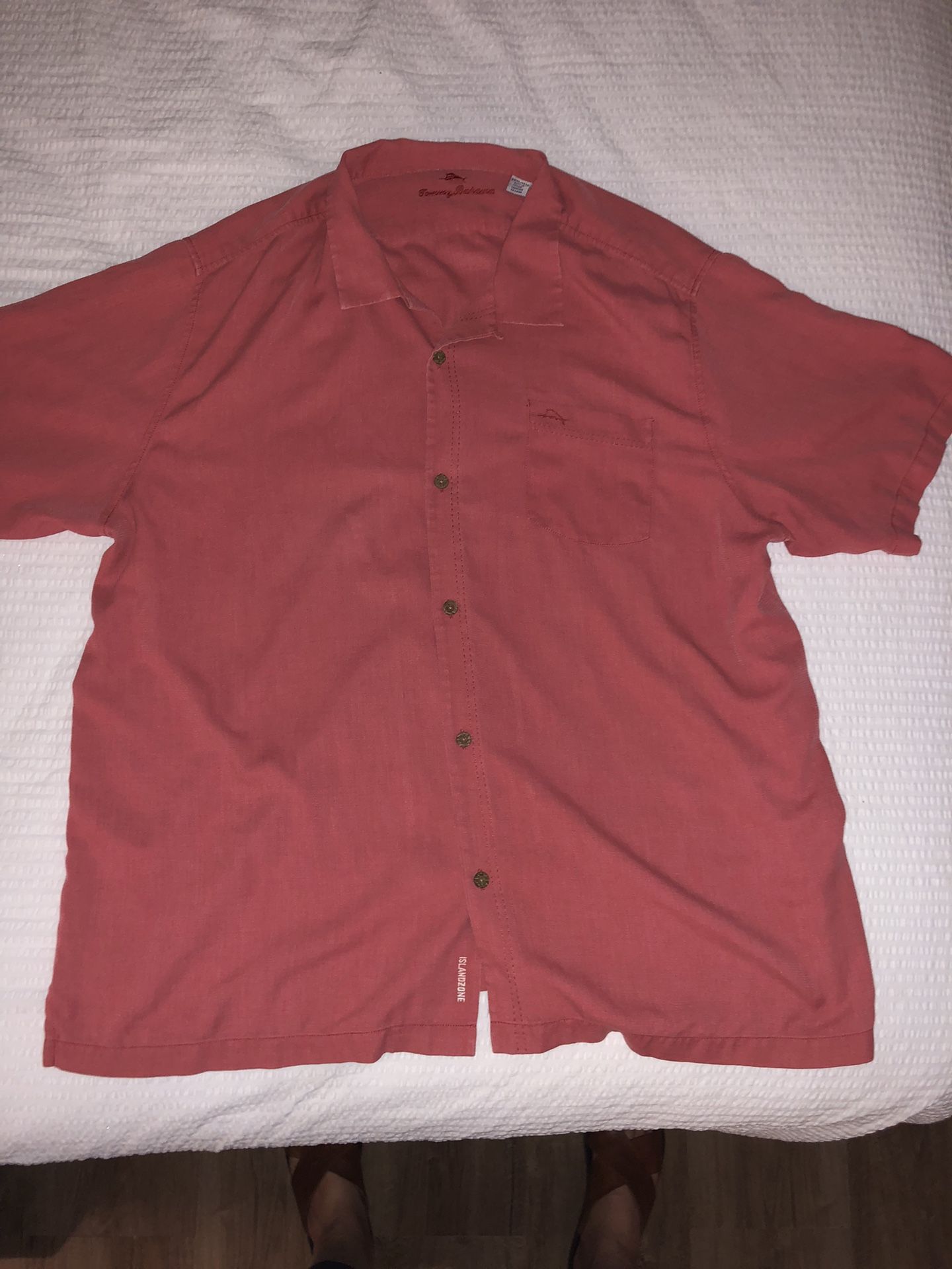 Tommy Bahama Big & Tall XXXL IslandZone Silk Blend Short Sleeve Button Shirt