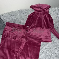 Size S Women’s Juicy Couture Velour bling tracksuit set pants hoodie
