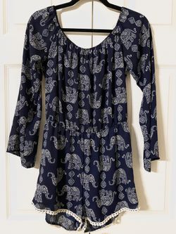 Elephant Print Romper 