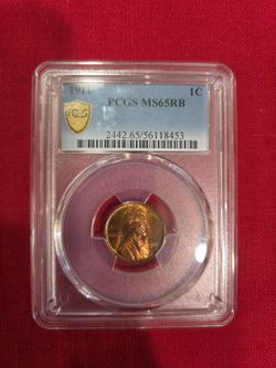 1911 Lincoln Cent PCGS MS65RB
