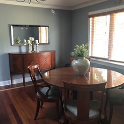 Console and Table with 4 Chairs