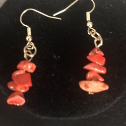 New Orange Agate Chips Earrings Dangling Earrings 