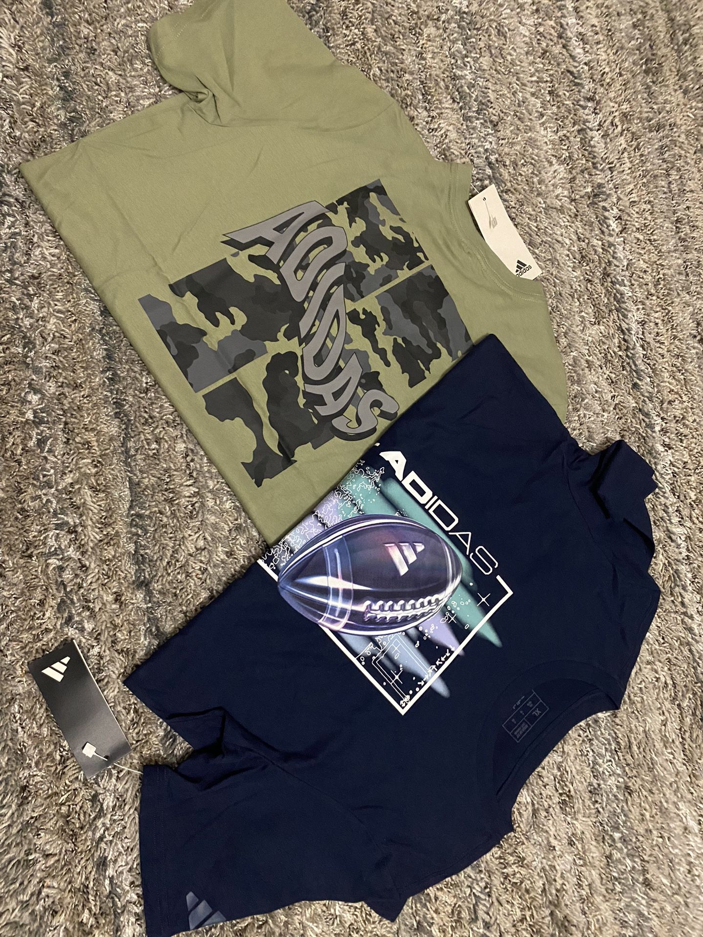 2 New Adidas Shirts Boys Size 18/20