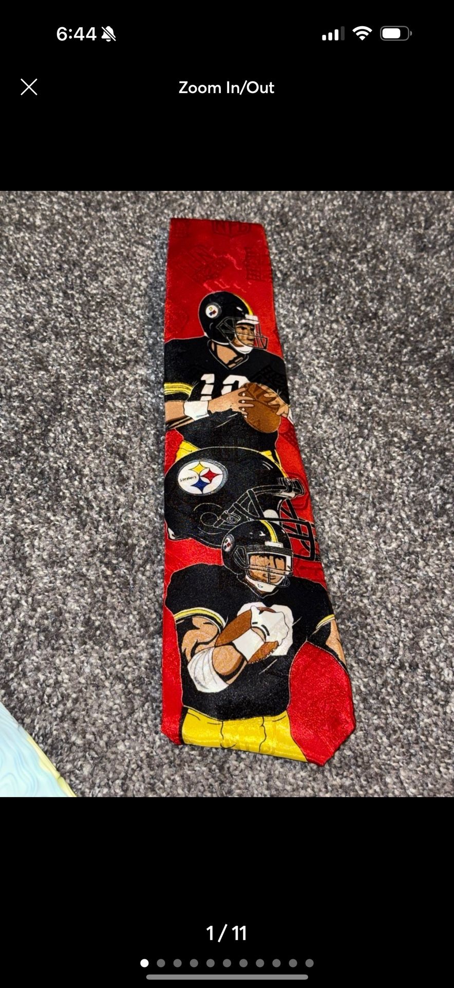 NFL Team Pittsburgh Steelers Mens Tie Vintage Classic Used Pre Owned Graphic PRN
