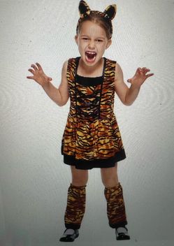 Kids toddler Tiger Halloween Costume Set - Size small for roughly 2-4 years old (Excellent Condition as new)