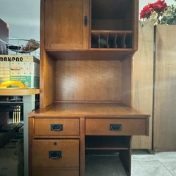 Wood Desk with Hutch 78Hx37Wx24D