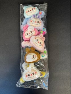 New Labubu Inspired Fuzzy Plush Hair Claw Clip Kawaii Monster Bunny Lot of 6